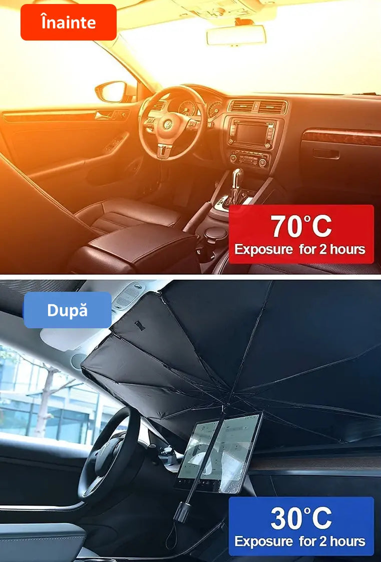 PARASOLAR AUTO PLIABIL TIP UMBRELĂ 78x140