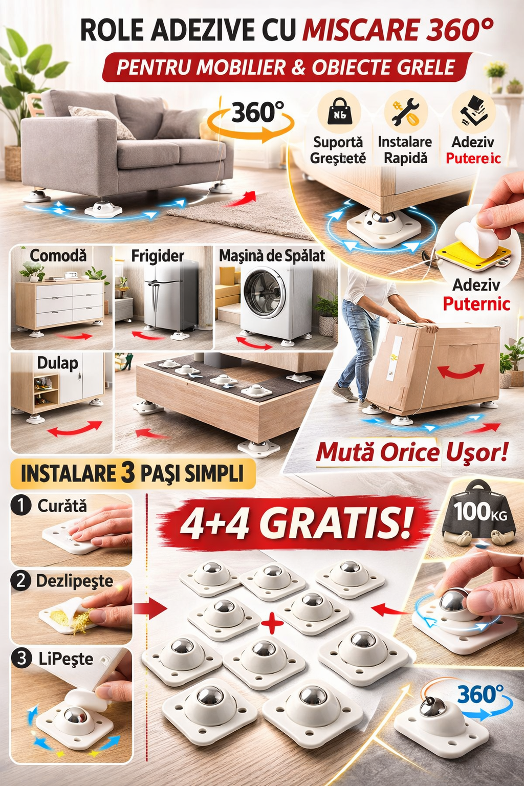 Role 360° – Servicii de mutare mobilă și electrocasnice 4+4 gratis