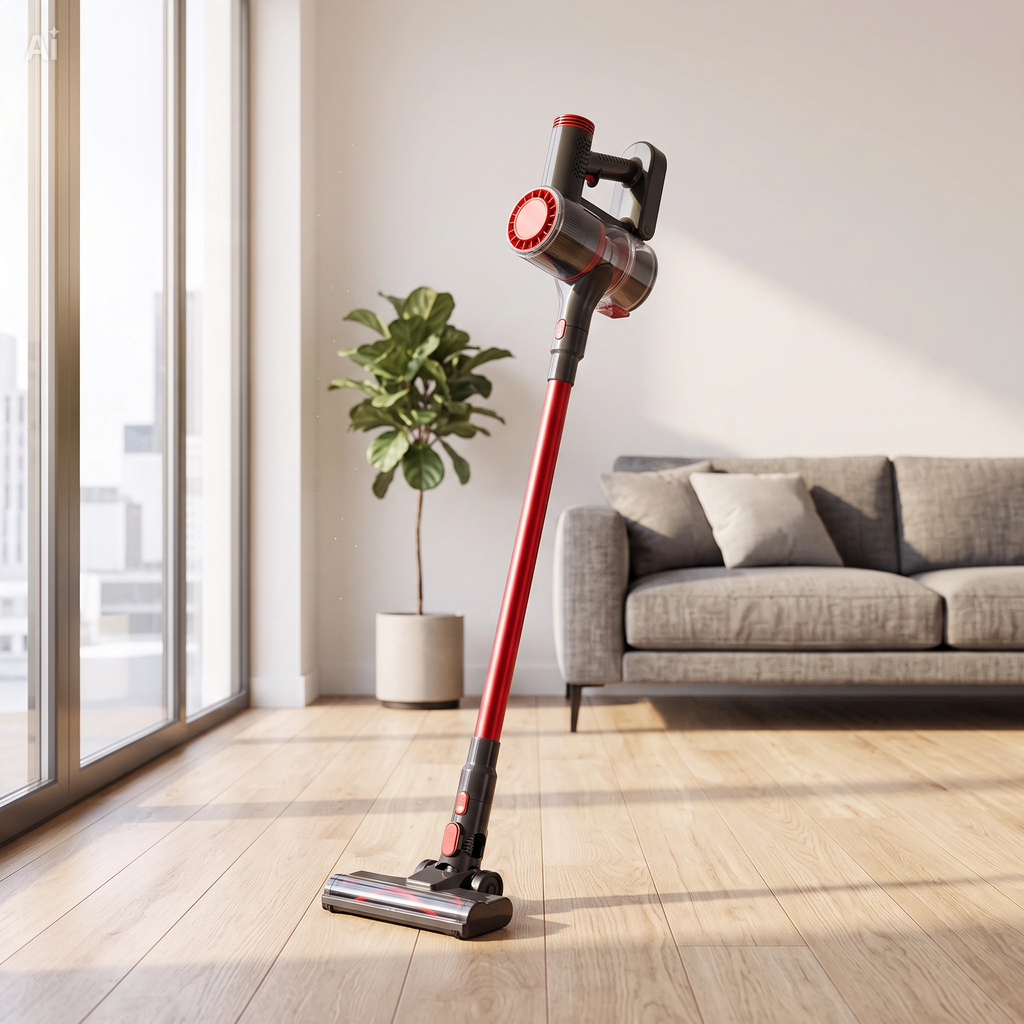 Aspirator vertical de mână fără sac 2 în 1 400W cu iluminare LED, puternic