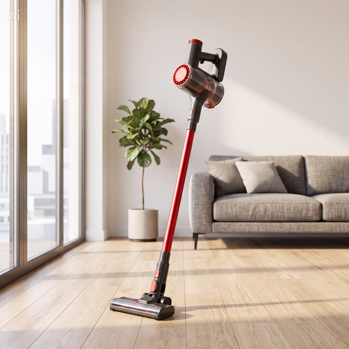 Aspirator vertical de mână fără sac 2 în 1 400W cu iluminare LED, puternic