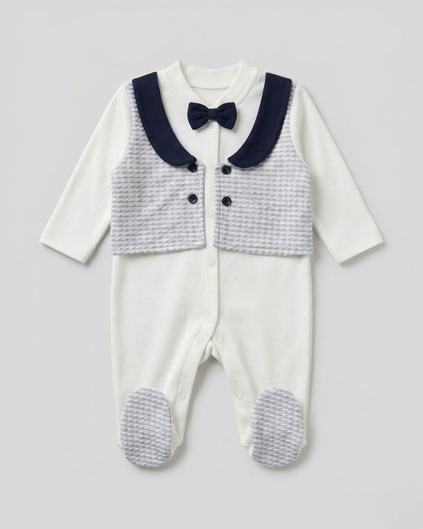 Body pentru bebeluși cu papion, bumbac, 3-9 luni