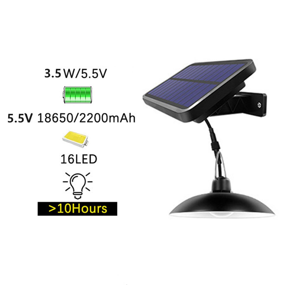 Lampă solară LED de grădină suspendată (tip candelabru), cu senzor de amurg și telecomandă