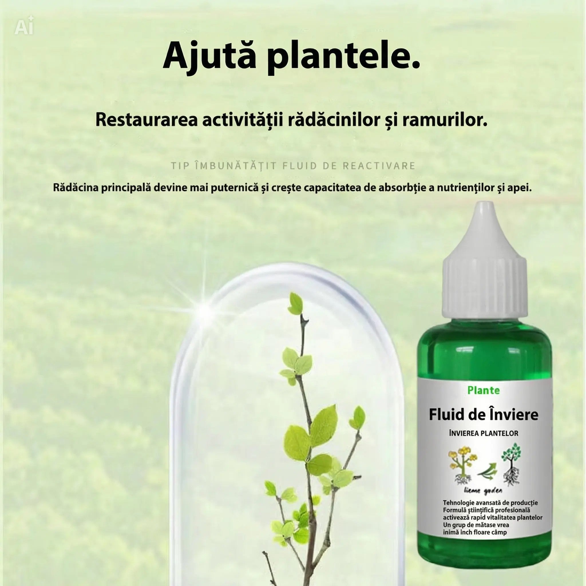 Soluție nutritivă, îngrășământ lichid pentru plante, pentru restabilirea vitalității și creșterea rapidă