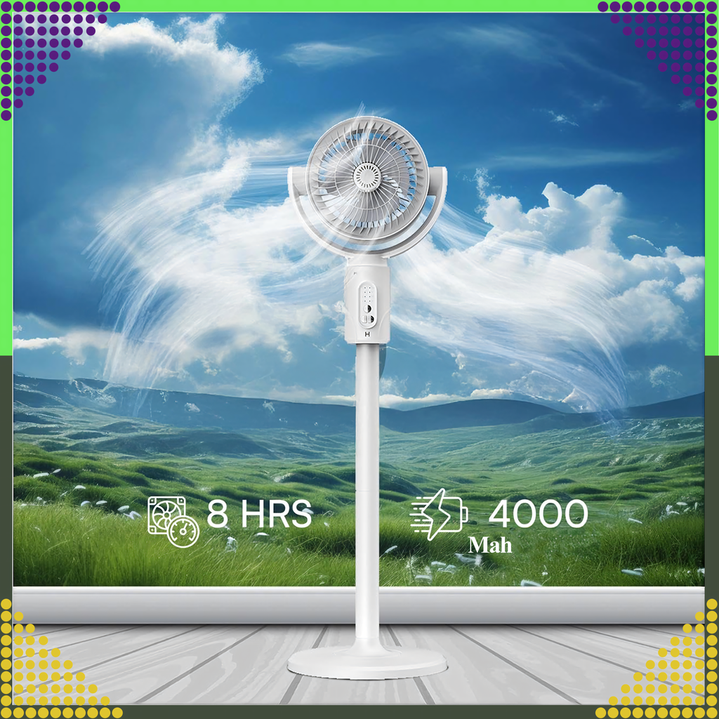 Ventilator fără fir , 5 trepte de viteza , Telecomandă wireless , Economie energie