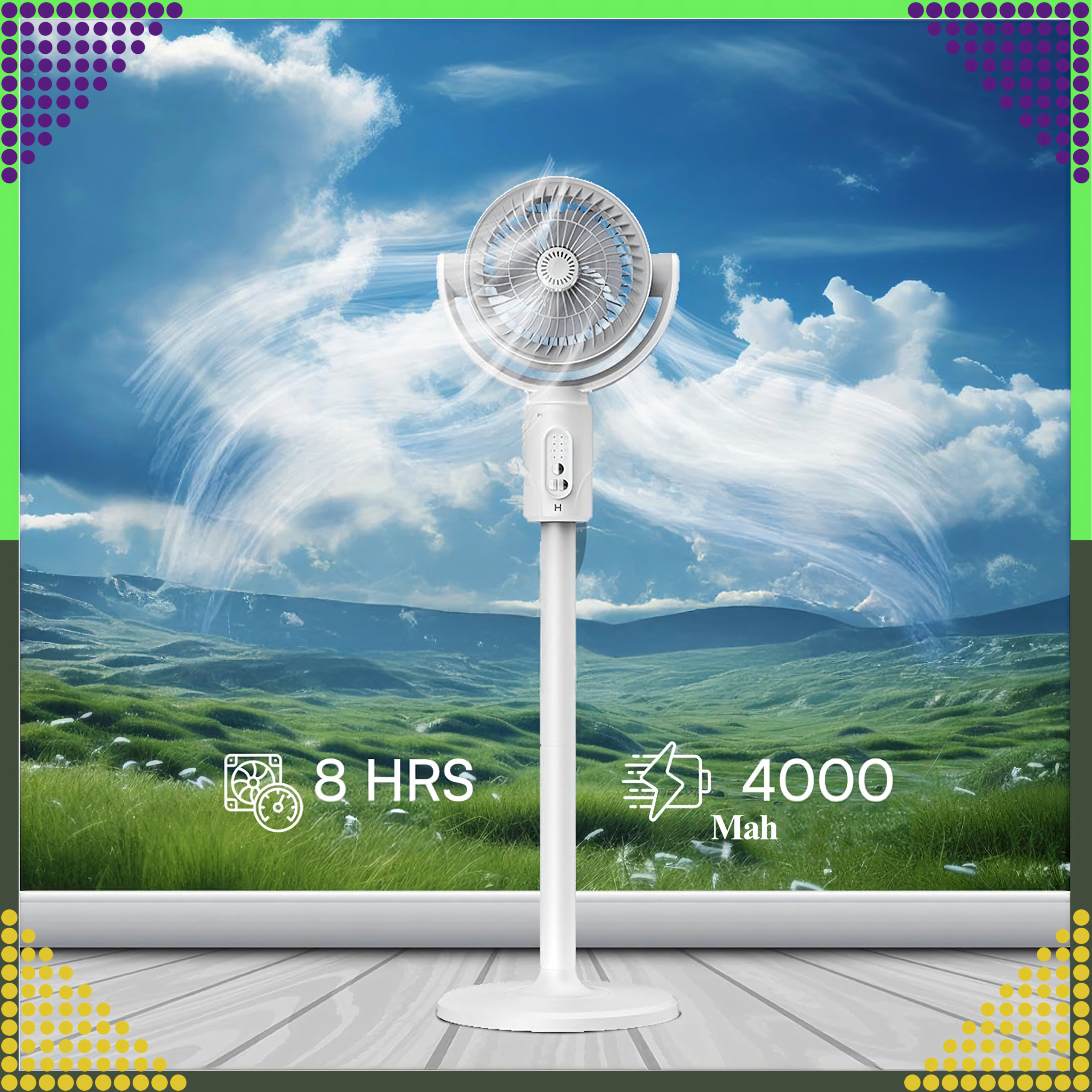 Ventilator fără fir , 5 trepte de viteza , Telecomandă wireless , Economie energie